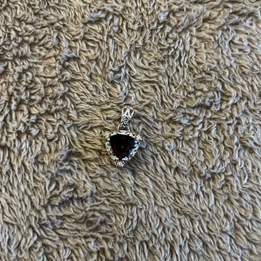 Michael Vallituti Silver Garnet Heart Pendant Necklace - Elegant Women's Jewelry